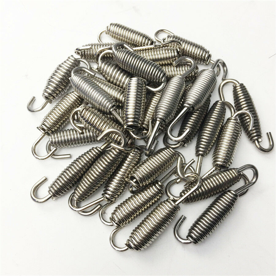 18Pcs Stainless Steel Motorcycle Exhaust Pipe Muffler Springs and Spring Hooks