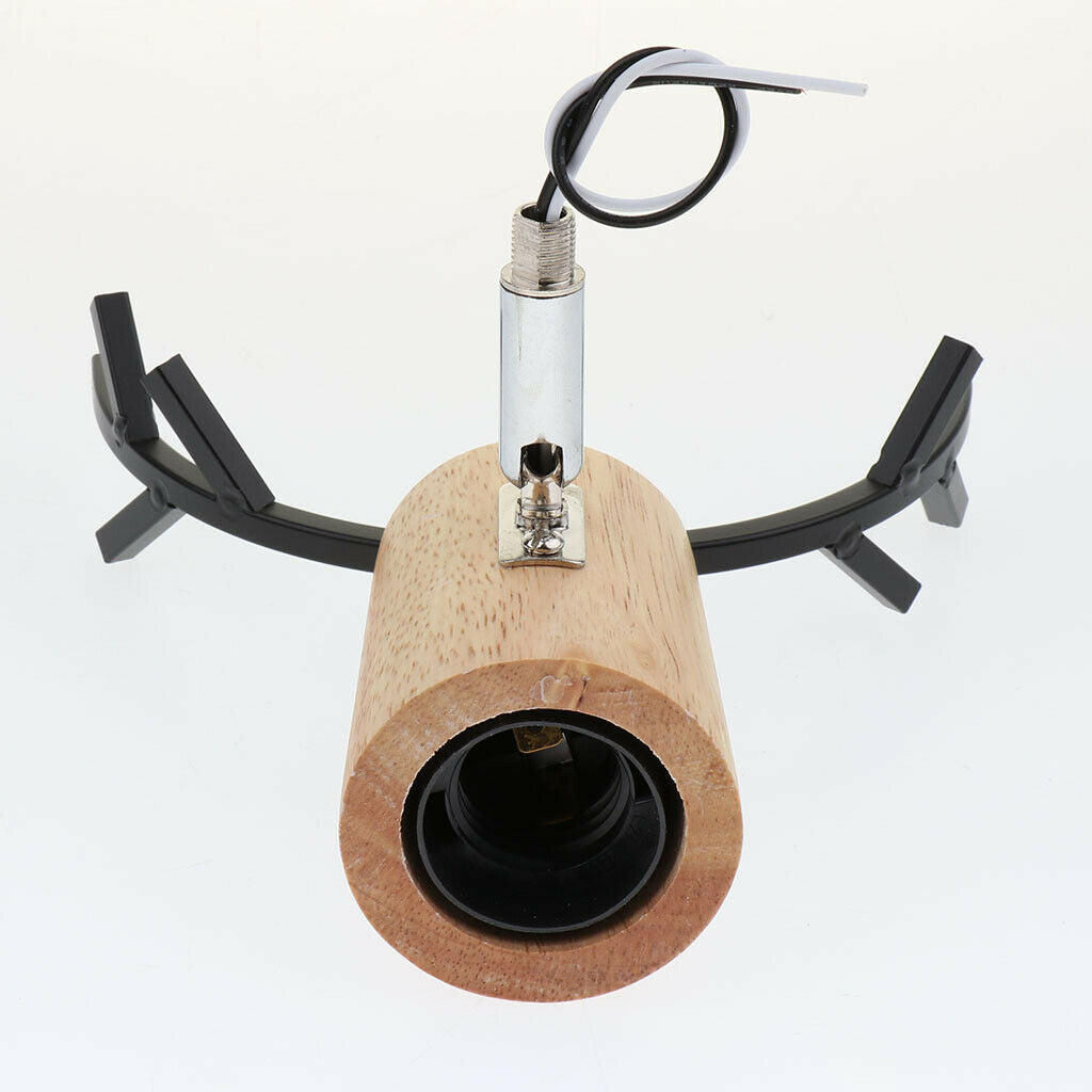 Nordic Style Living Room Wooden Antlers Modeling Lamp Head Wall Lamp Black