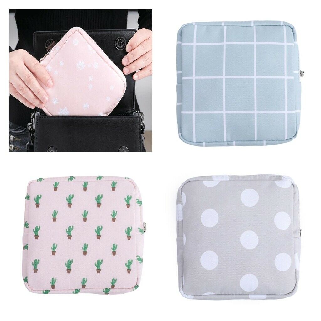 3pc Portable Cotton Sanitary Bag Pouch Tampons Coin Storage Girls Lady