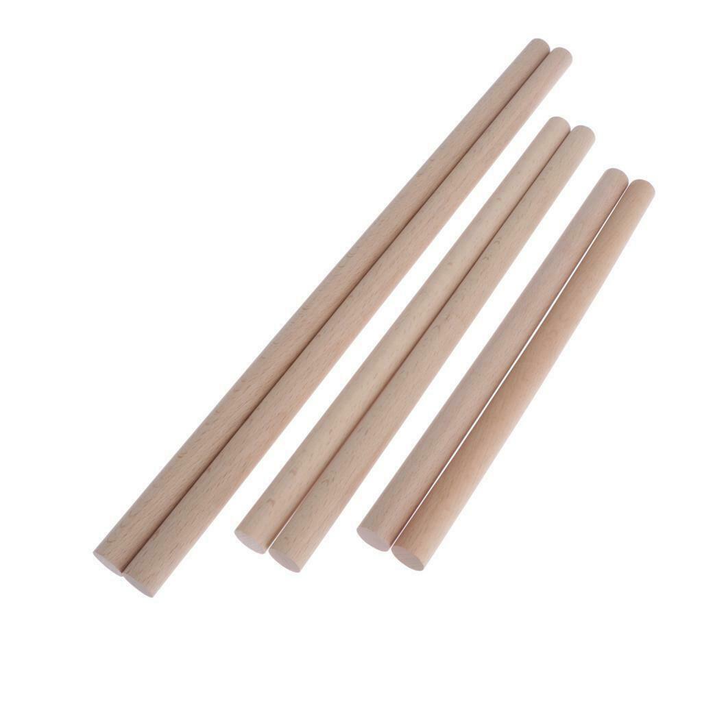 6 Pieces 25/30 / 40cm Wooden Sticks Dowel Rods for Models of