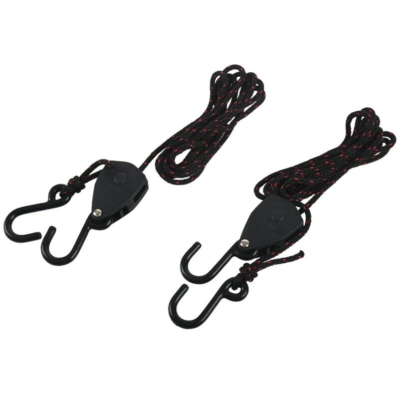 2 PCS Pulley Ratchets Kayak and Canoe Boat Bow and Stern Rope Lock Tie Down StB5