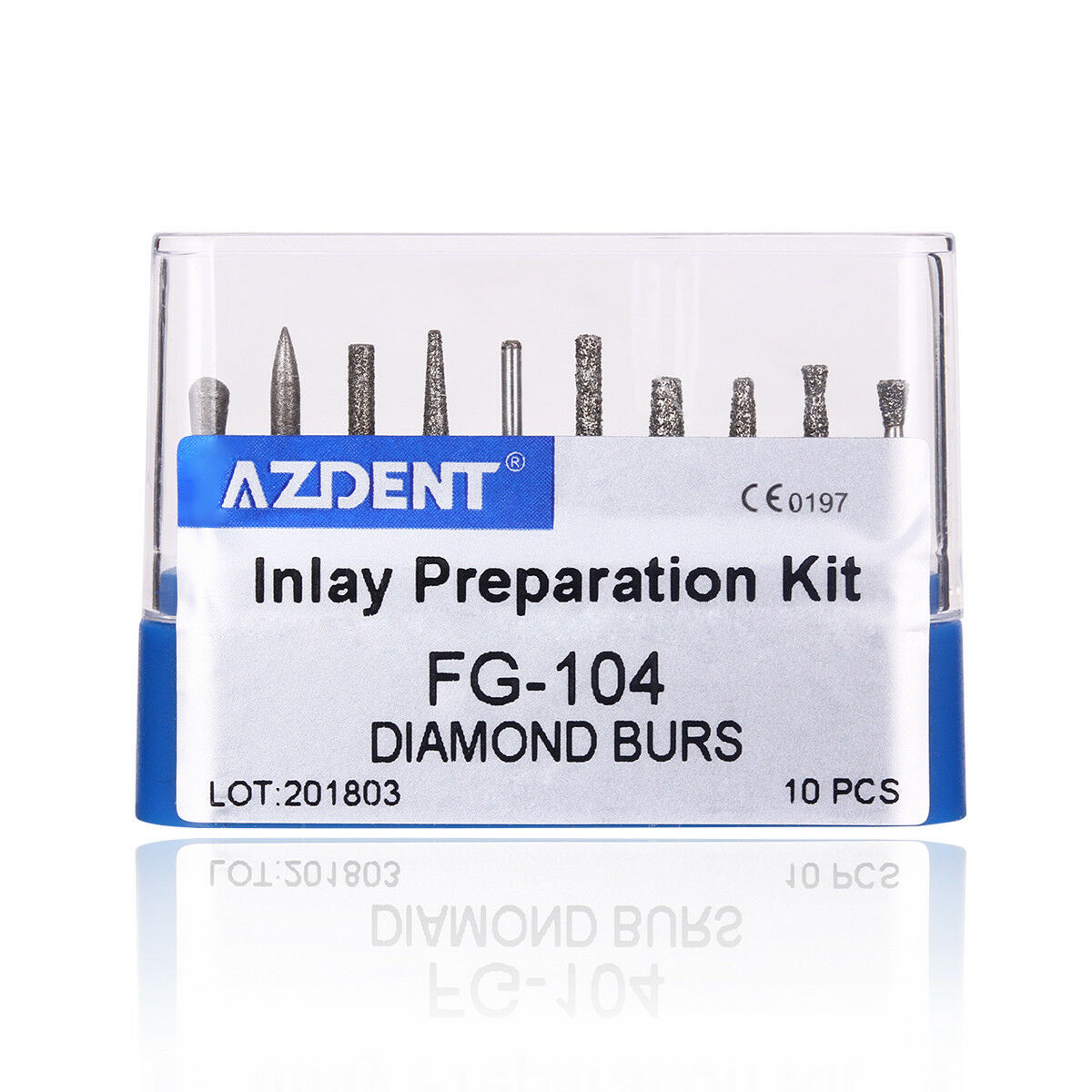 30 Kits Dental FG-104 Diamond Burs Implant Inlay Preparation 10Pcs/Kit AZDENT