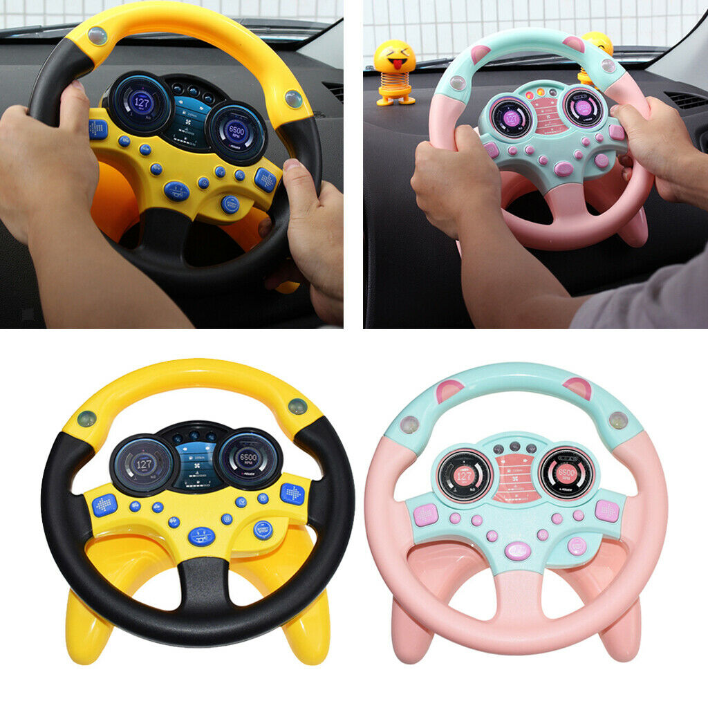 Kid Room Decoration Toys Simulates Co- Steering Wheel for Birthday Gift - Pink