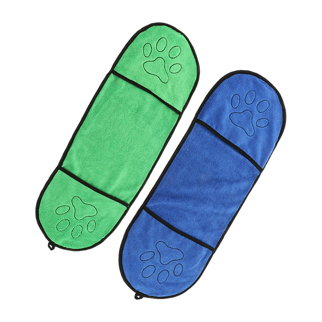 2 Pieces Pet Bath Towel Absorbent Pet Bath Towel Cat Dog Drying Towel
