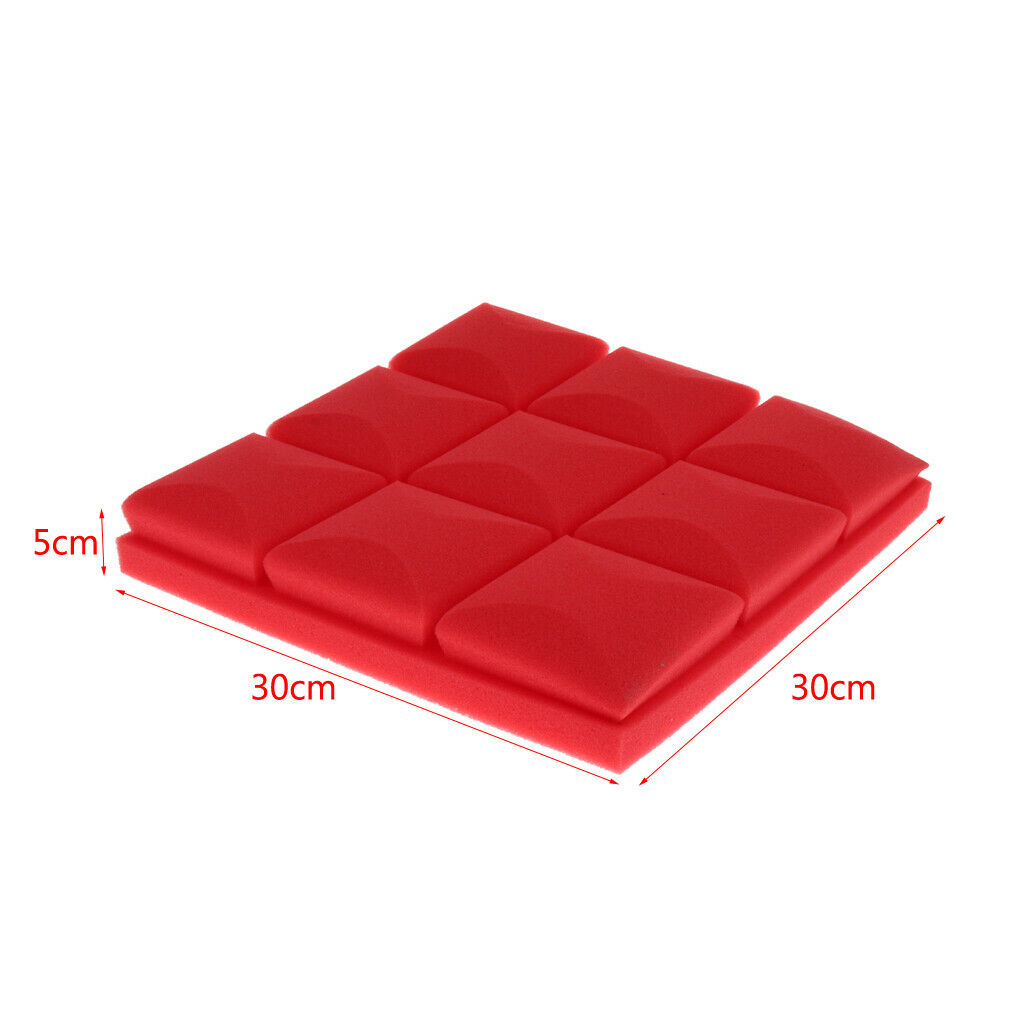 6 Pcs Sound Absorption Foam Panel Studio Soundproofing Foam for KTV Red