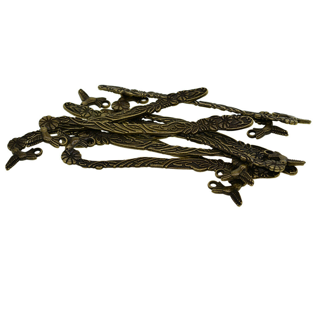 10 Pieces Retro Style Beading Flat Bookmarks With Loop Jewelry Bronze