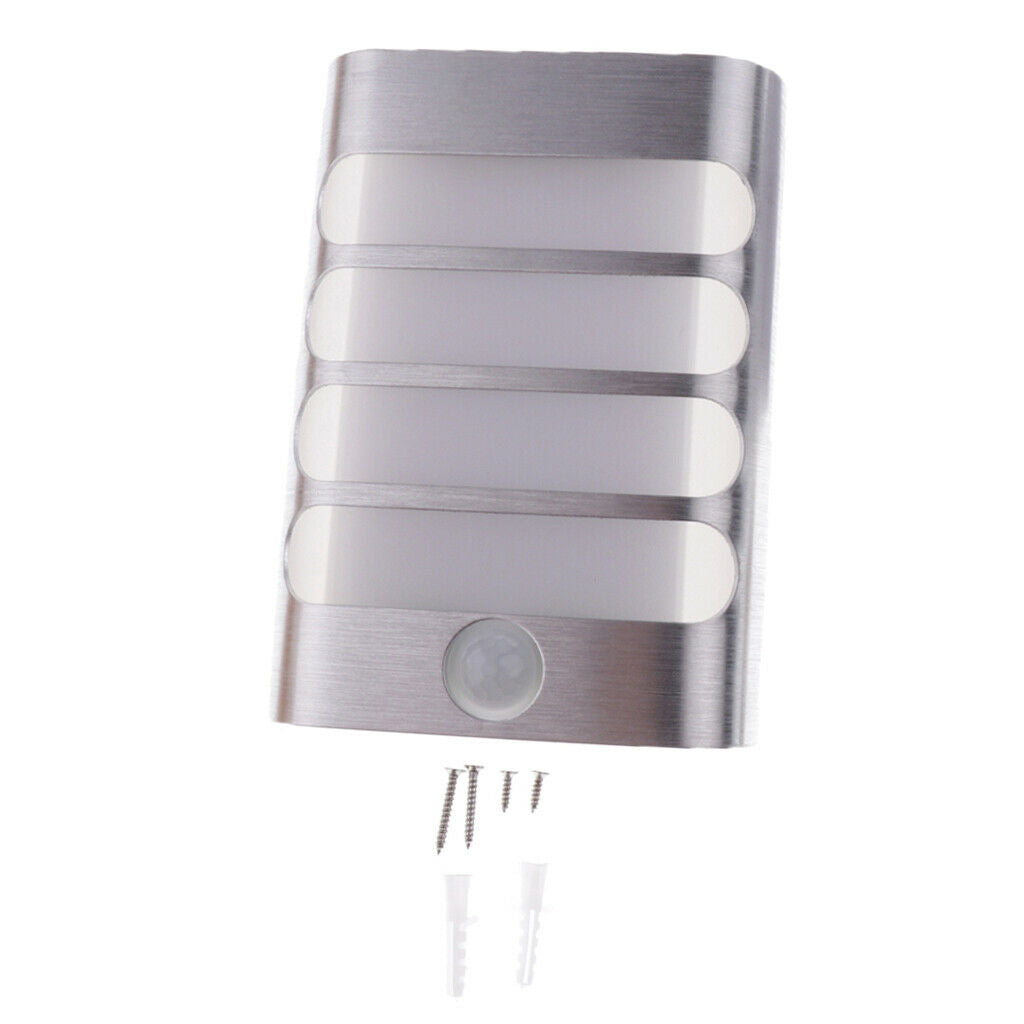 Battery Powered PIR Motion Sensor Sconce Wall Light Night Lamp White