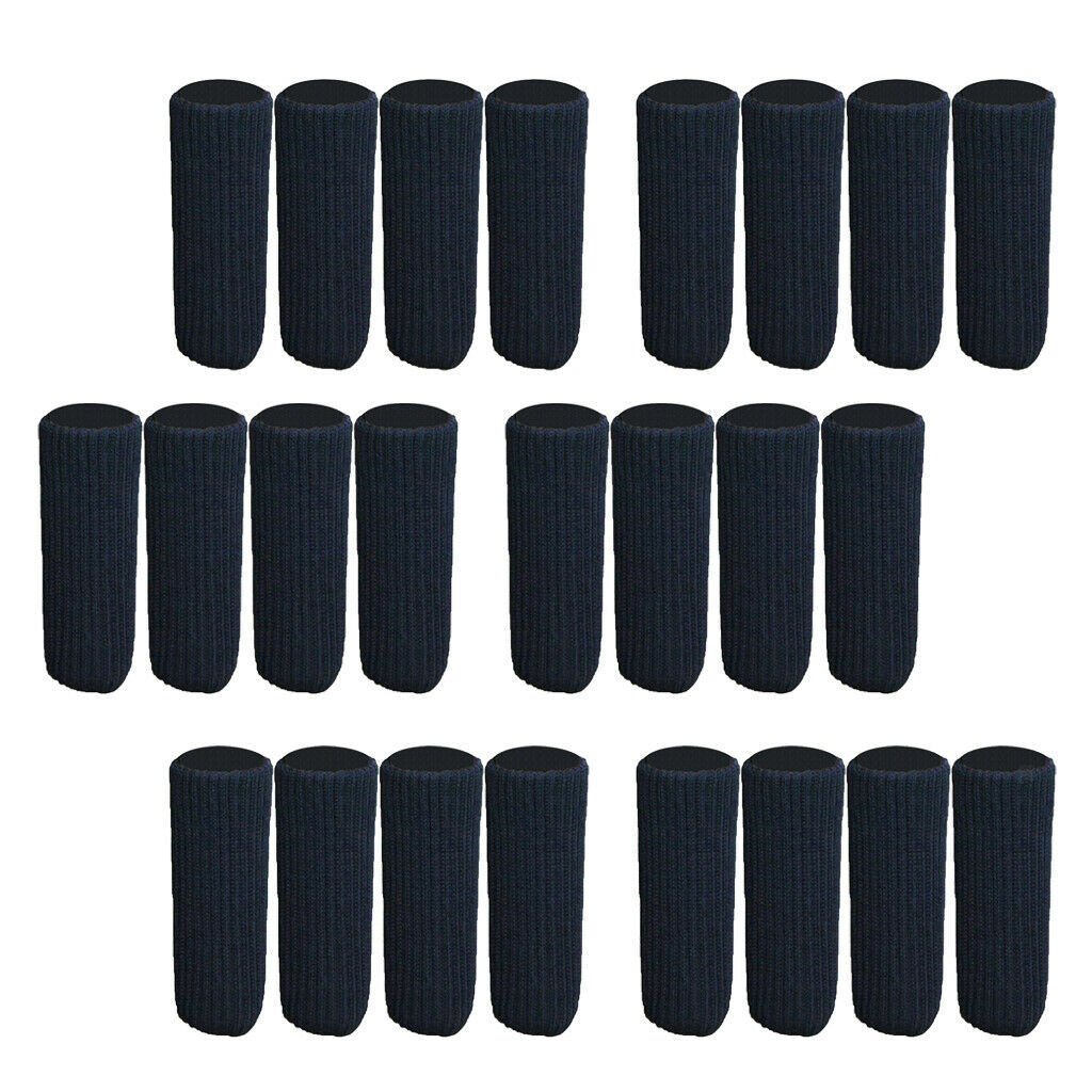 24Pcs for Dia 3.5-7" Furniture Sliders Covers Knitted Chair Leg Socks -Black