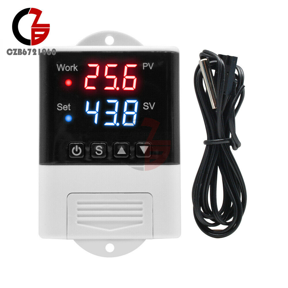 AC 110-220V Digital DTC1110 Dual LED Intelligent Temperature Controller Sensor