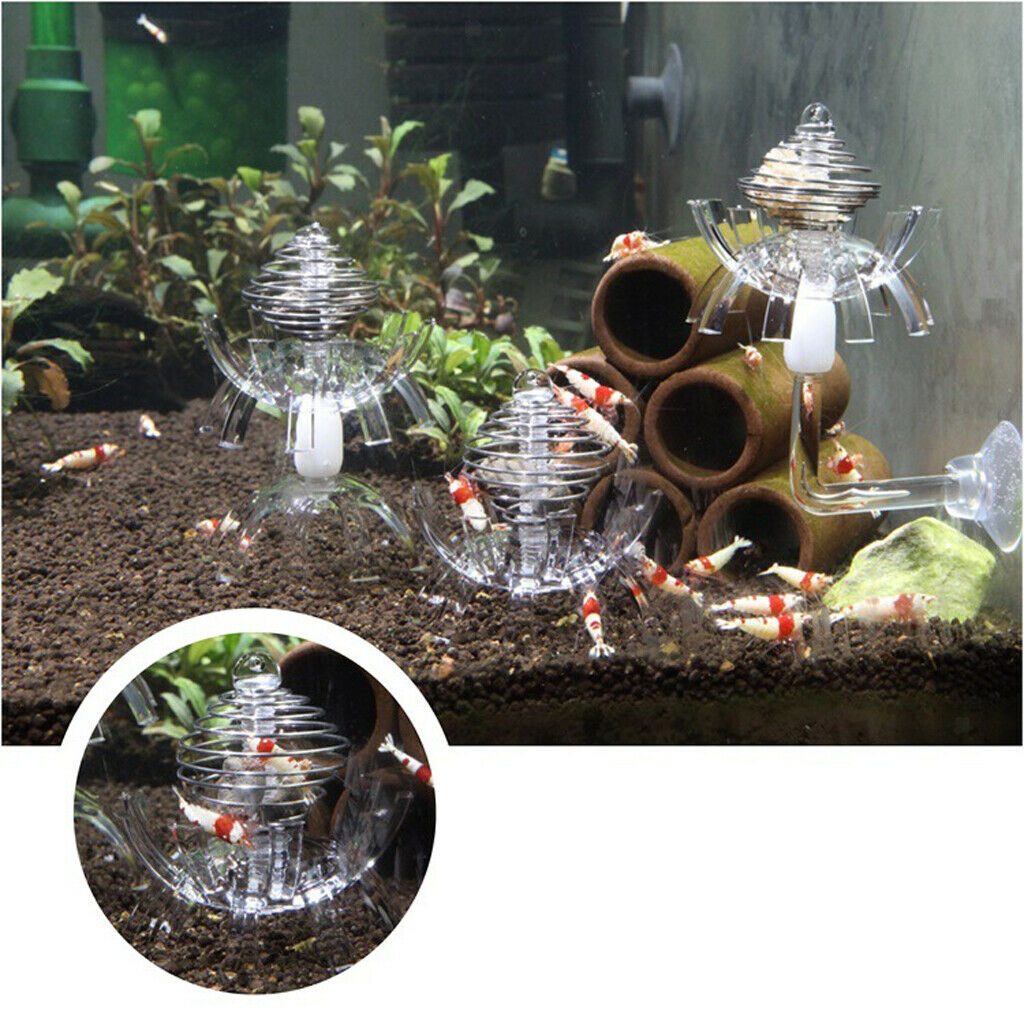 2pcs Aquarium Clear Acrylic Feeder for Fish Tank Shrimp Feeding