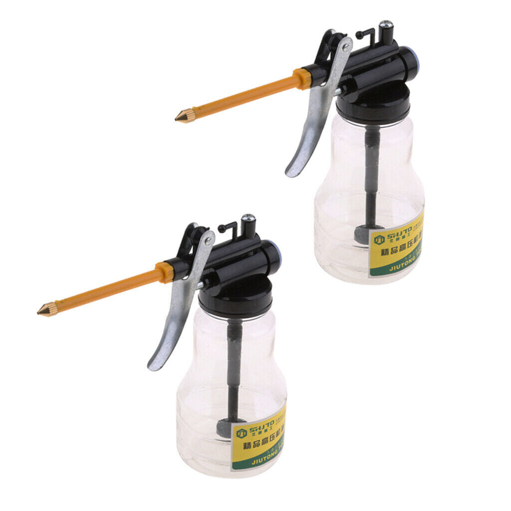 2pcs High Pressure Hand Pump Oiler Oil Pot Can Spray Gun Hose for Lubricants