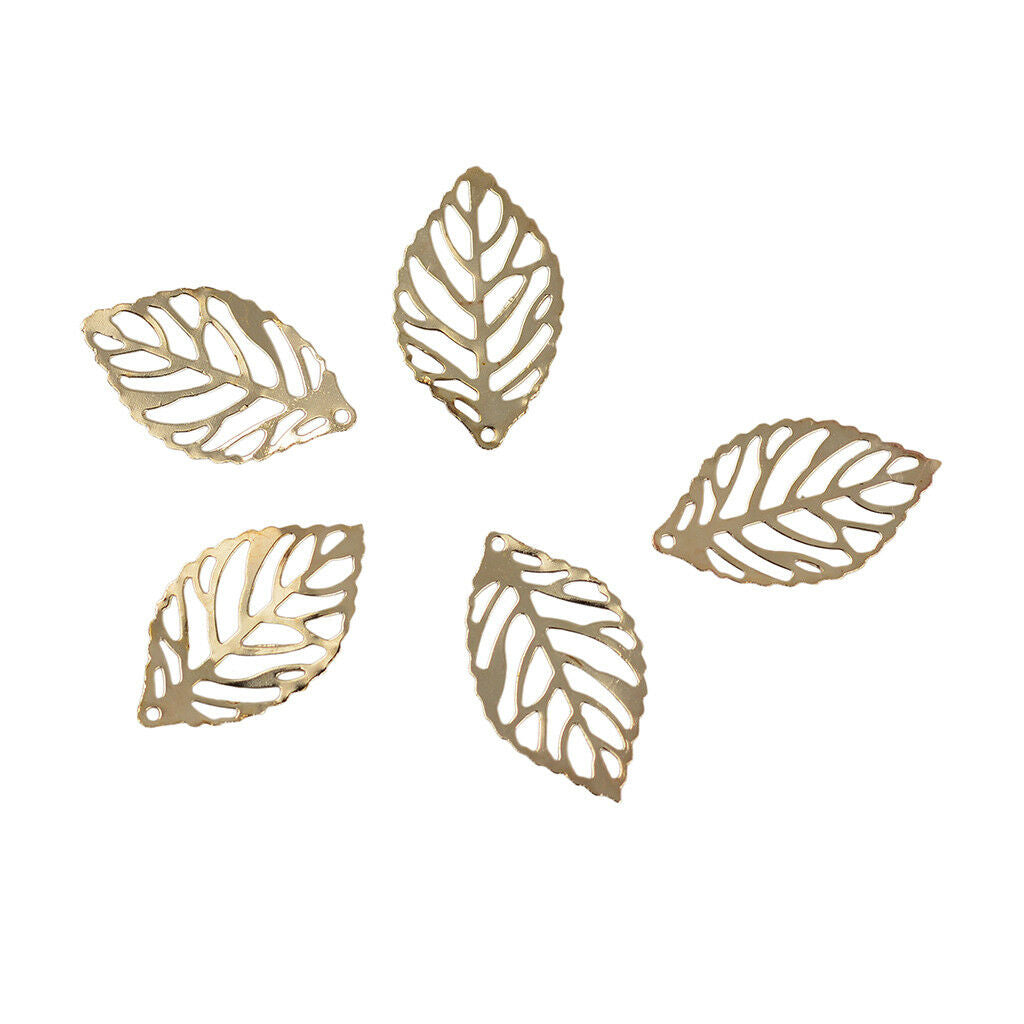 200pcs Metal Leaf Charms Pendants Jewellery Making Findings Handcrafted