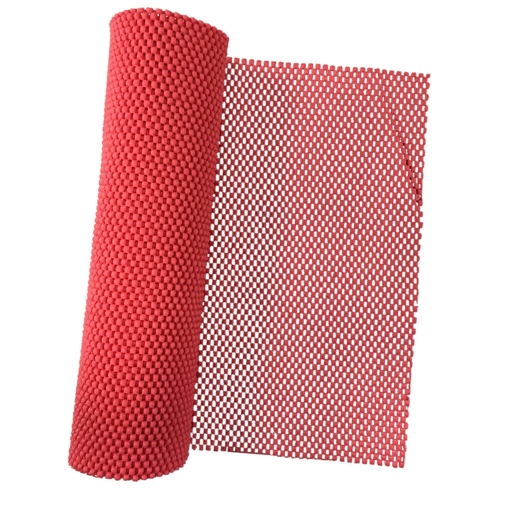 2Pcs Anti  Grip Pad Cupboard Cabinet Drawer Liner Mat 30x200cm Red