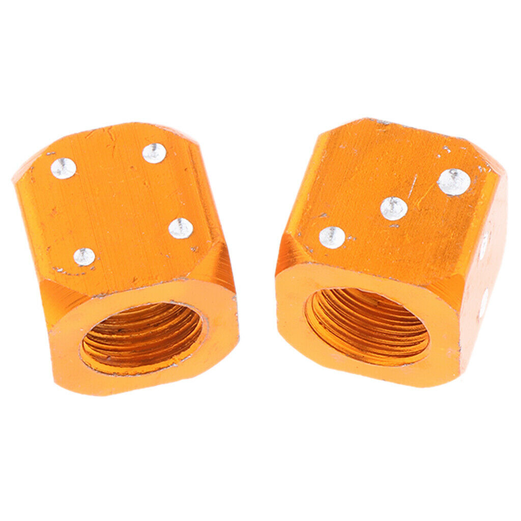 4 Pieces Orange Tire Valve Caps Car Styling Decoration Valve Caps, Cube Shaped,