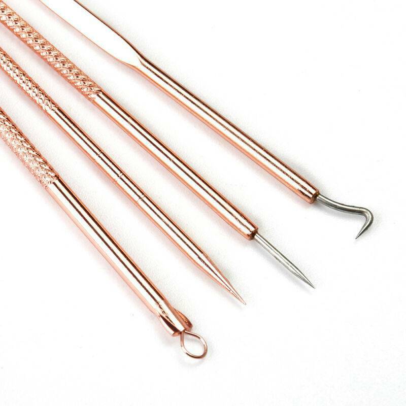4Pcs Blackhead Pimple Comedone Spot Acne Extractor Remover Popper Blemish Kit