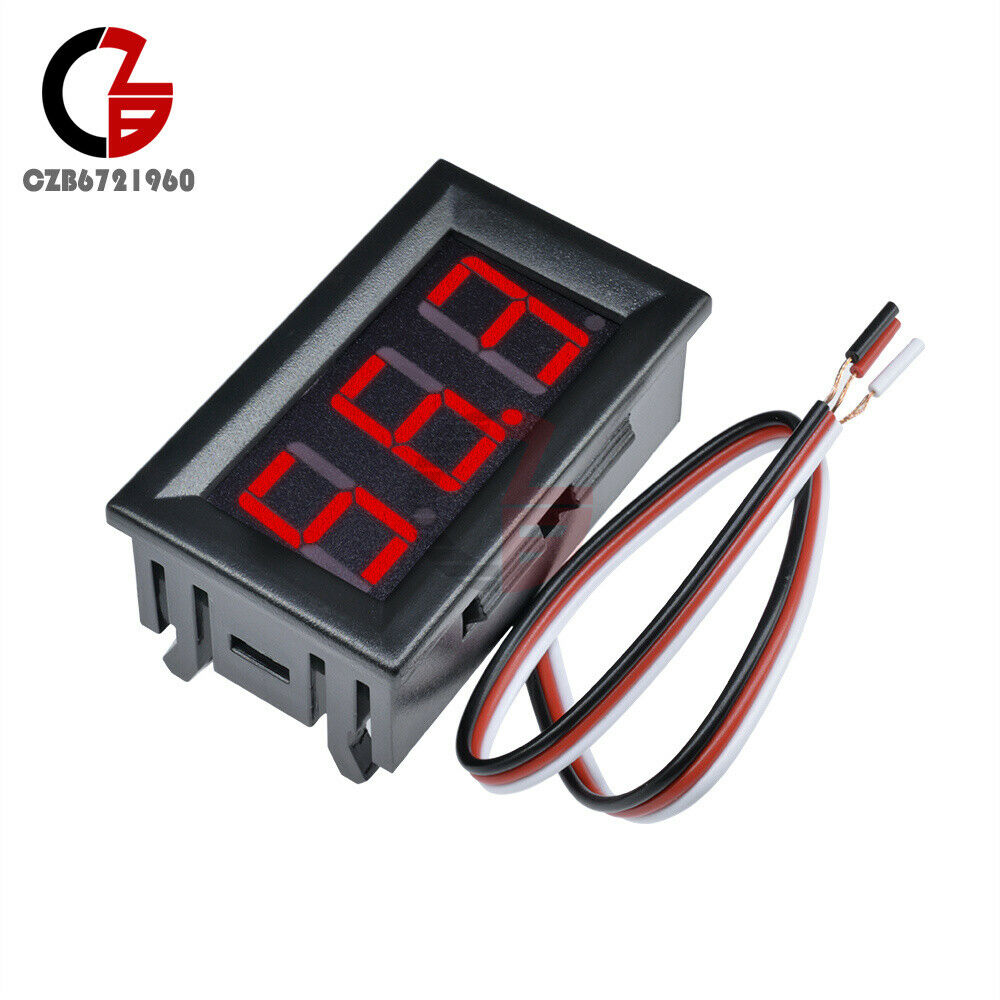 Three Wires Mini Red LED Display Panel Meter Digital Voltmeter DC 0V to 99.9V