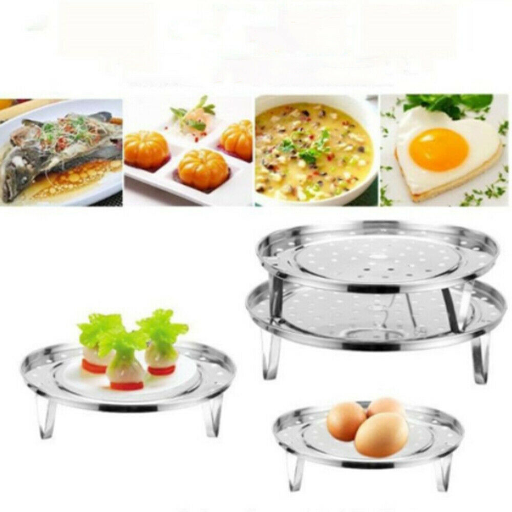 3pcs Stainless Food Steamer Steaming Rack Kitchen Steamer Tray Stand Basket