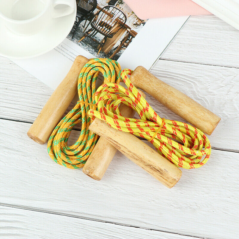 Wooden Handle Jump Ropes  Sports Body Building Fitness Equipment Skipping New.DD