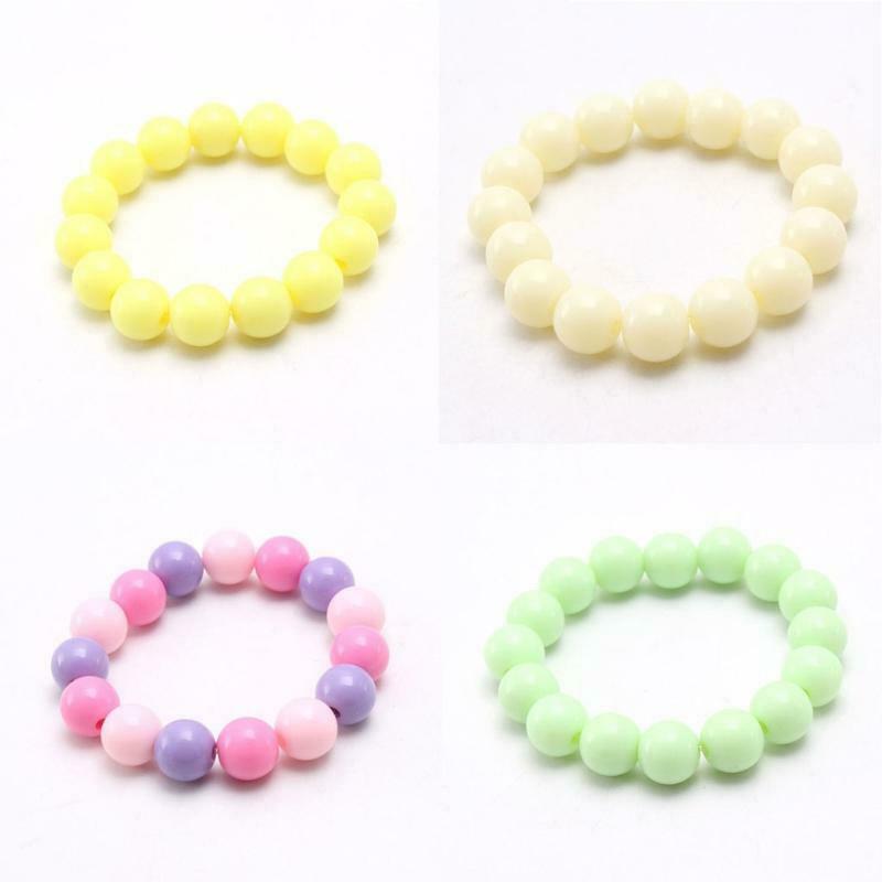 Candy Color Beaded Children's Bracelet Colorful Round Bead Cartoon Jewelry