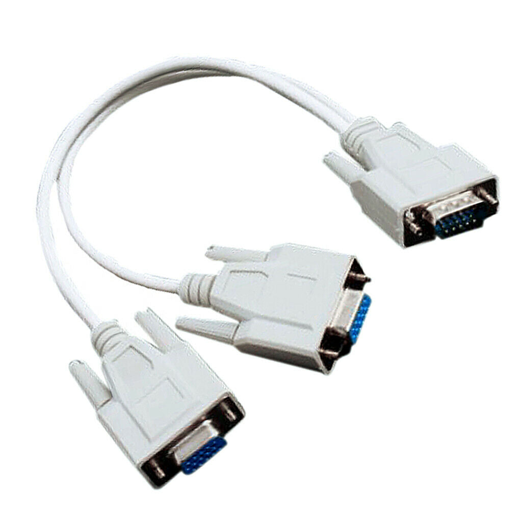 VGA Male to 2 Female Splitter Cable for PC Monitor