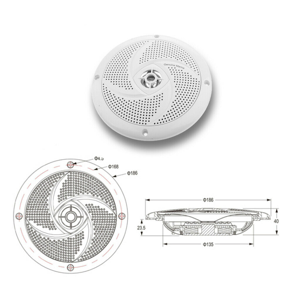 White Waterproof Marine Speakers Boat Sound System For Marine RV