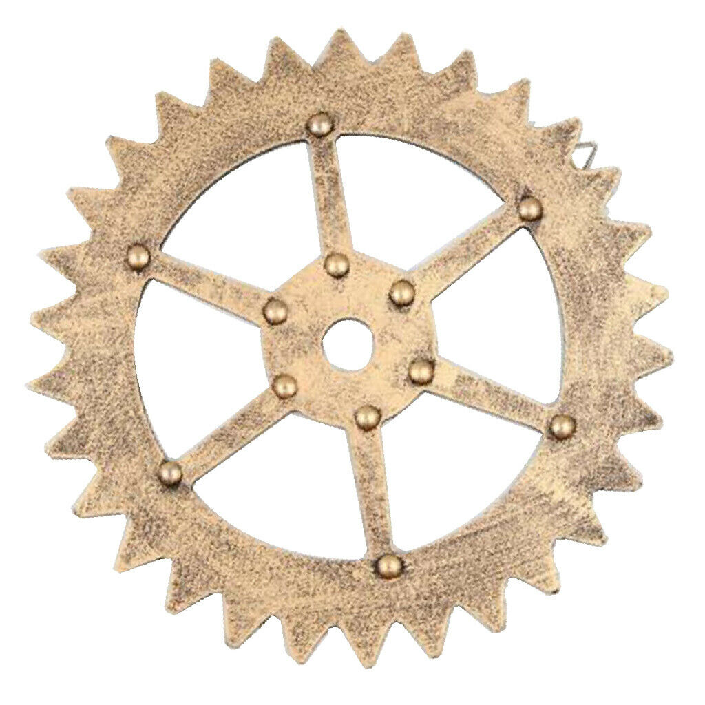 2Pcs Golden Wheel Gear Wall Signs Wooden Art Wall Hanging Home Decor Diameter