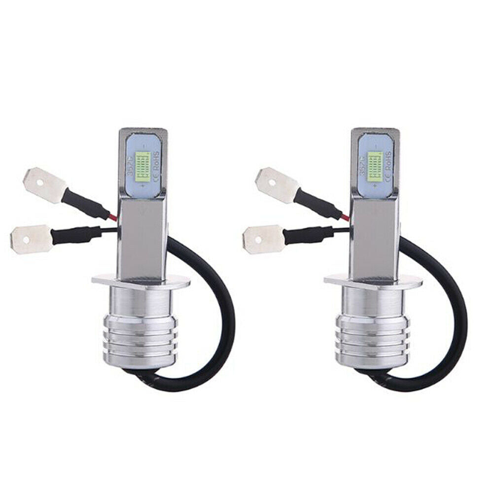 pair H3 LED clear white Fog Lights 70w DRL car conversion kit super bright bulbs
