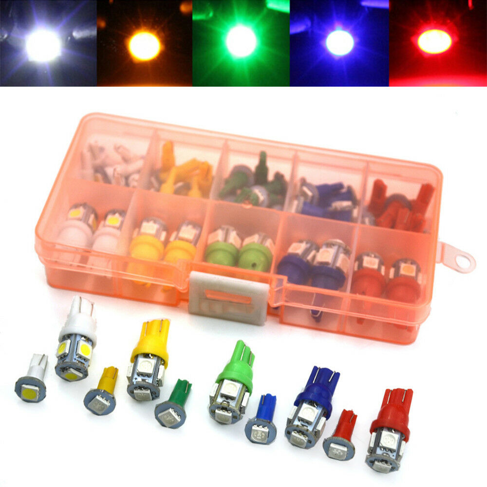 40*Car T5 T10 LED 5050SMD Instrument Panel Dashboard Light Bulb 5color Lamp 12V