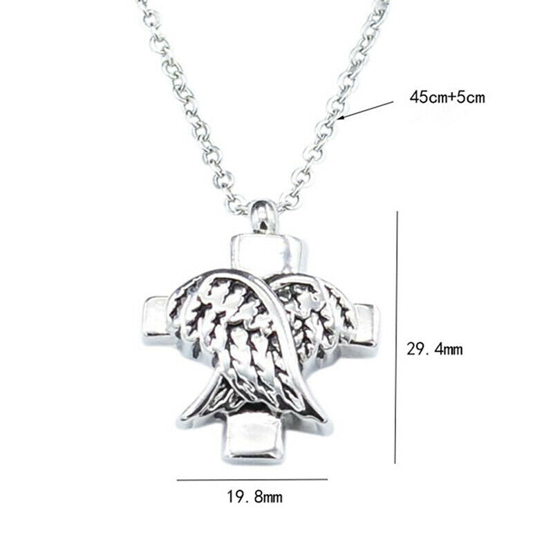 Angel Wings Memorial Necklace Urn Keepsake Necklace For Ashes Cremation J.l8