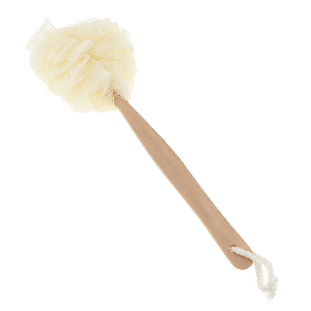 2pcs Long Handle Body Brush Sponge Back Scrubber Body Washing Oneself White