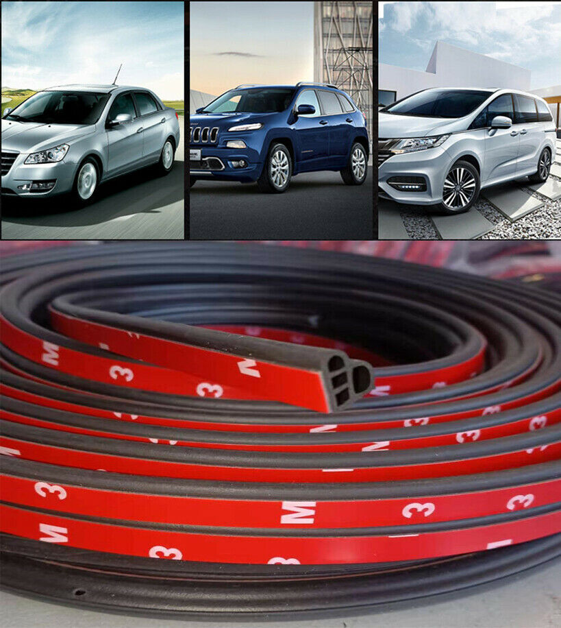 10M Car Door Hood Trunk Rubber Seal Strip Dual Layer Upgraded Sound Insulation
