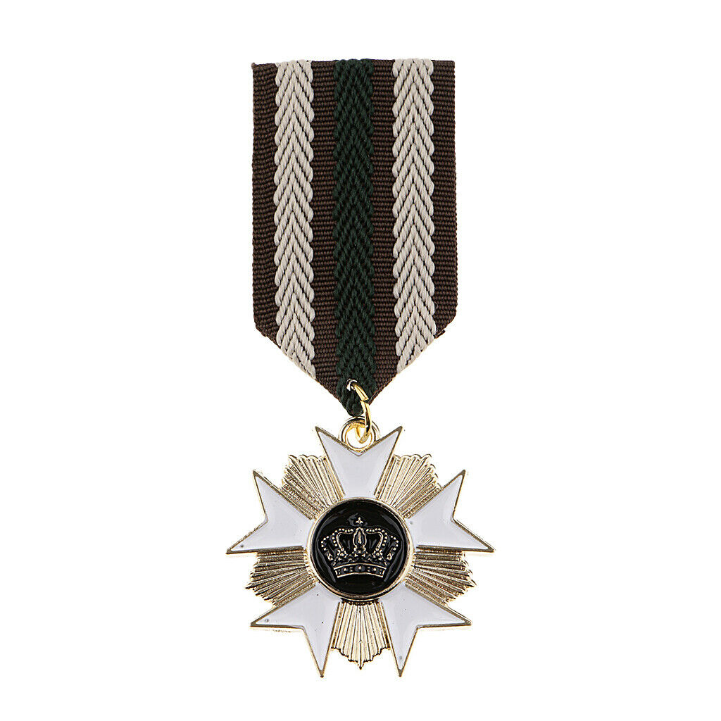 Crown Geometric Medal Pendant Badge Fabric Costume Uniform Brooch Pin for Women
