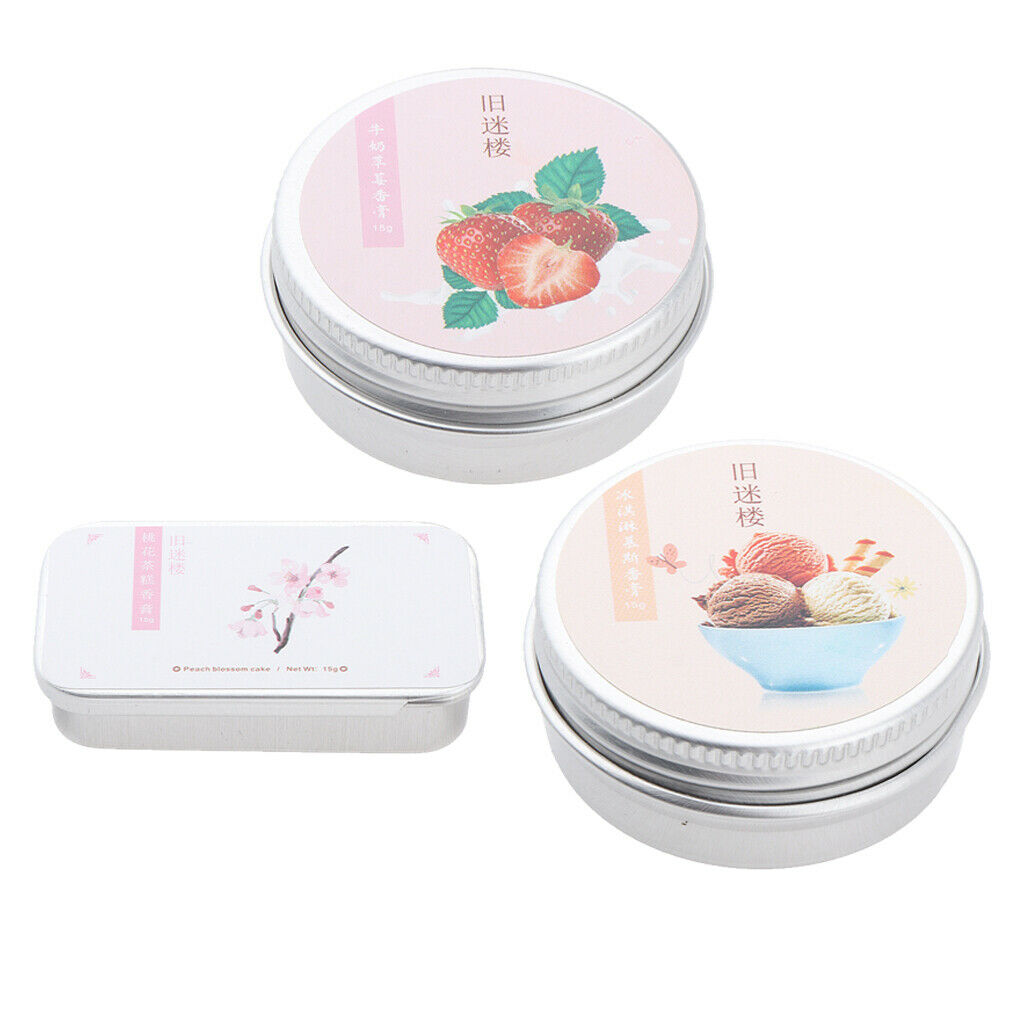 15g Natural Solid Perfume Women Body Care Fragrance Scent for Travel 3 Kinds