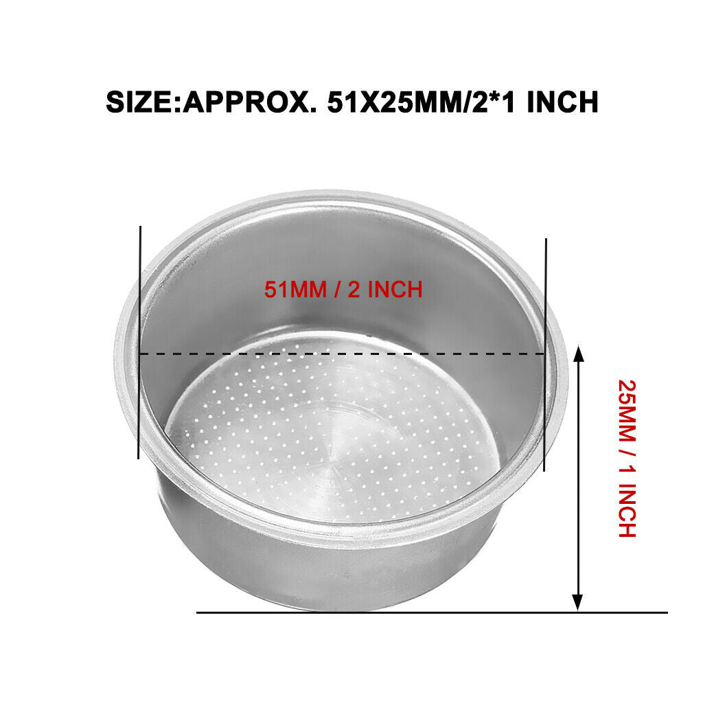 2x Coffee Espresso Maker Machine Filter Basket for   Breville , Delonghi