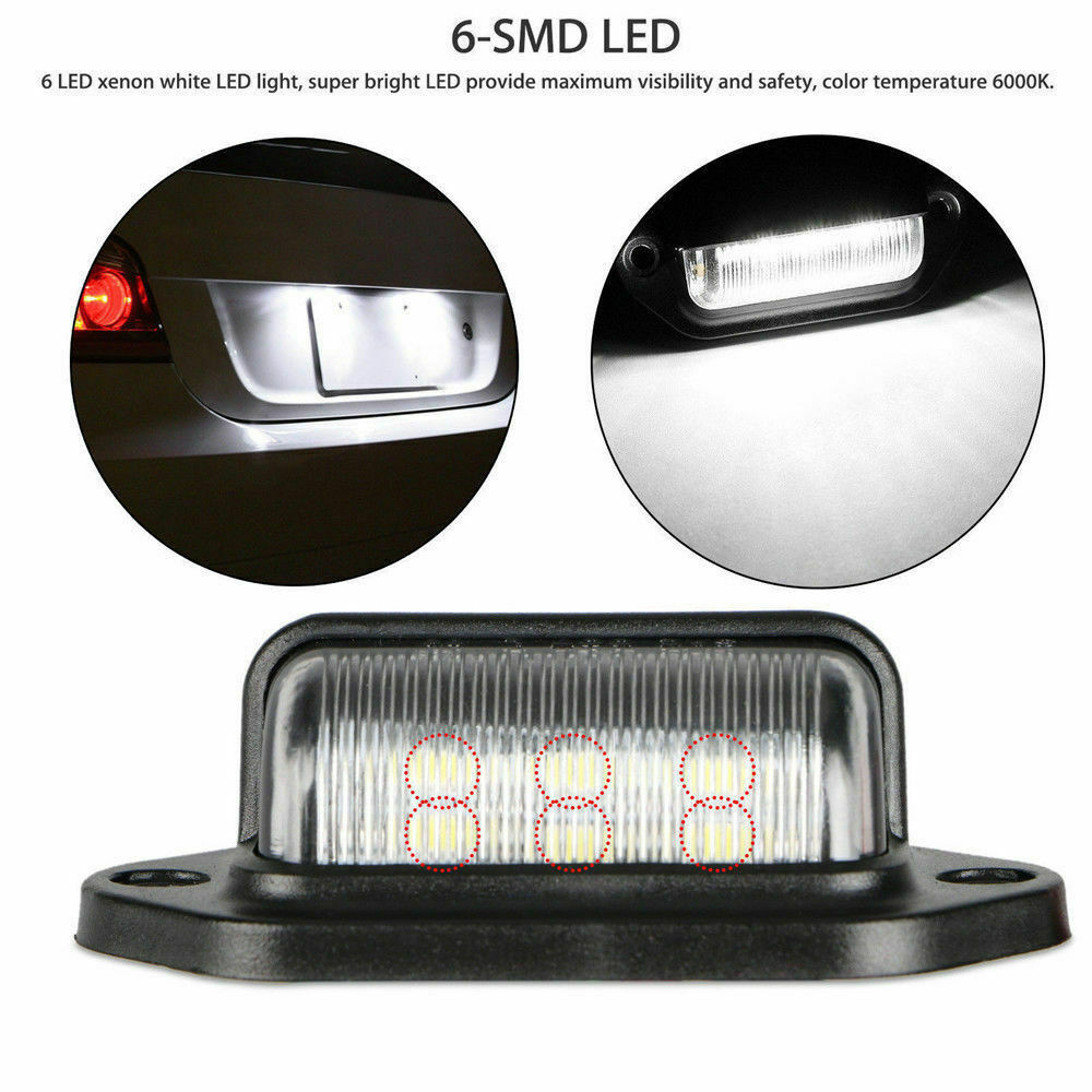 2X Universal LED License Number Plate Light Lamps for Truck SUV Trailer Lorry