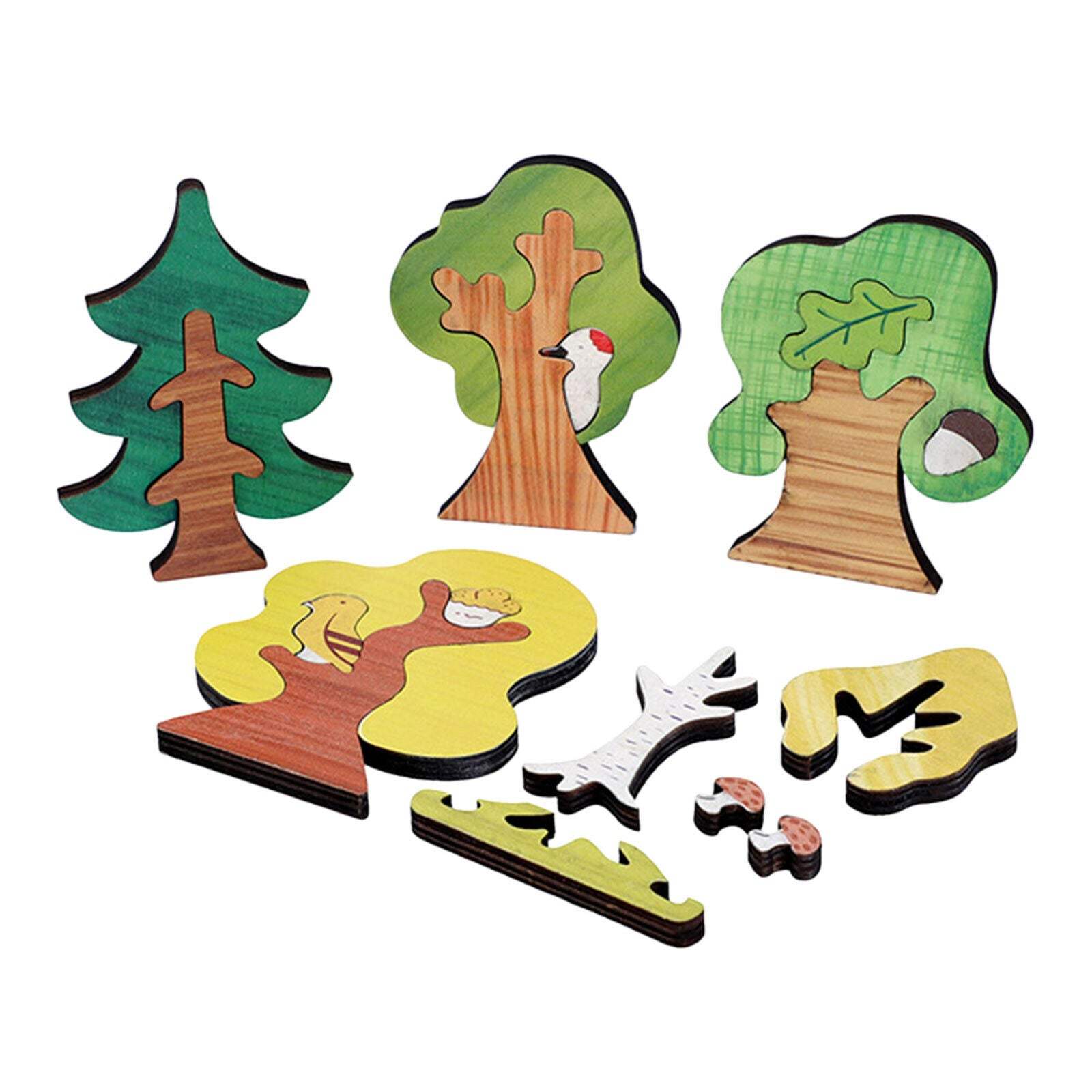 Wooden Pieces Puzzle Shapes Pattern Blocks Puzzles Educational Toys