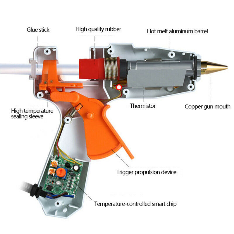 100W 220V Professional Hot Melt Glue Gun Heater Repair DIY Tool with Base Switch