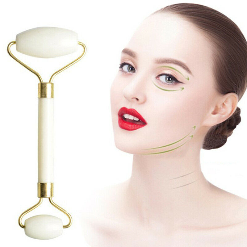 Jade Stone Facial Massage Roller For Face Neck Natural Massager Green ThinFCA