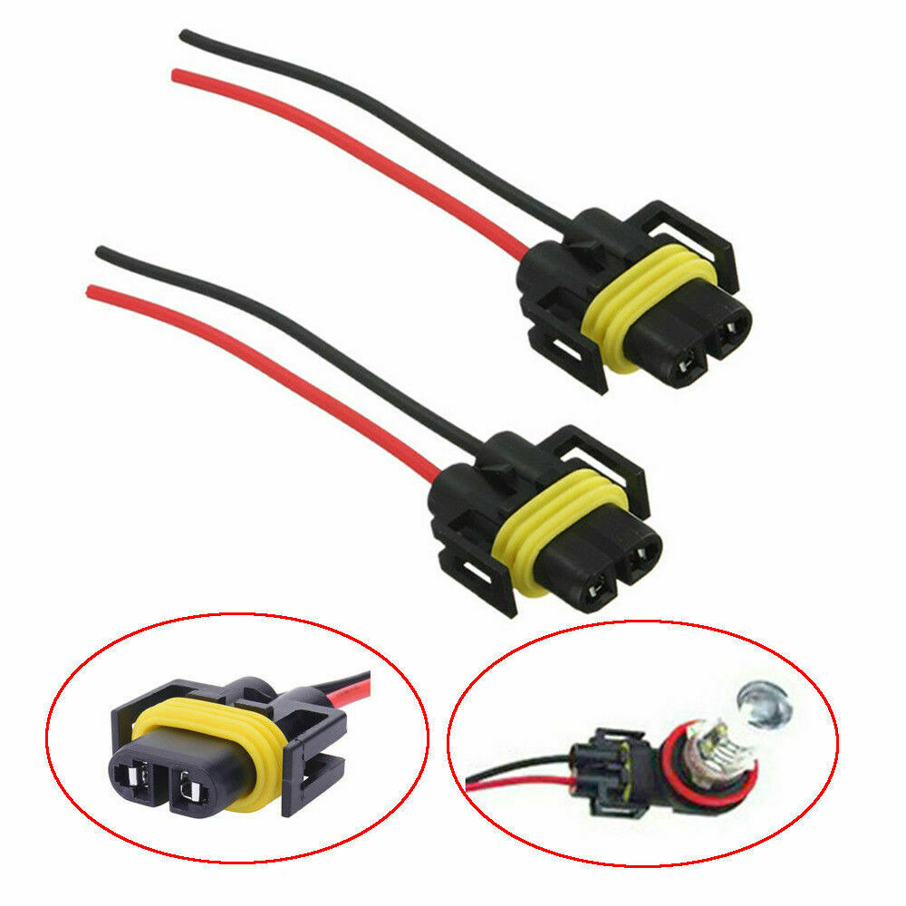 2pcs H11 H8 Female Adapter Socket Connector For Headlight Foglight Conversion