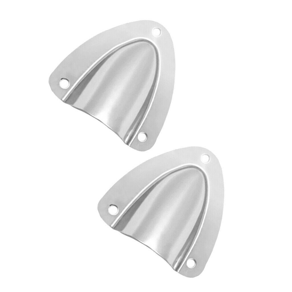 2x Yacht Clam Shell Midget Vent Stainless Steel Hose Cable Cover Ventilation