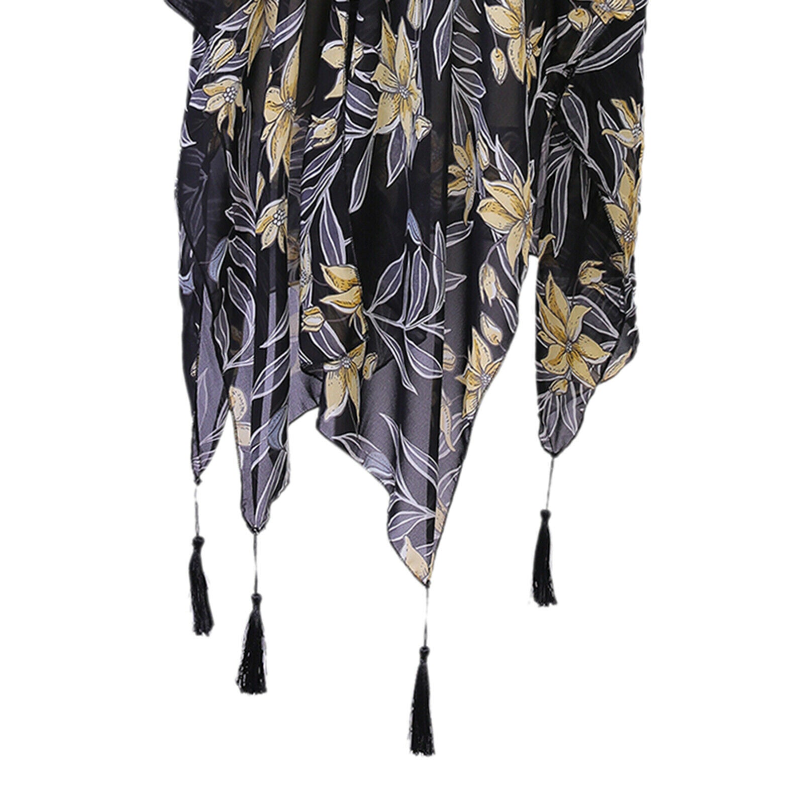 Women Floral Jacket Coat Loose Sun Protection Cardigan Cape Chiffon Top