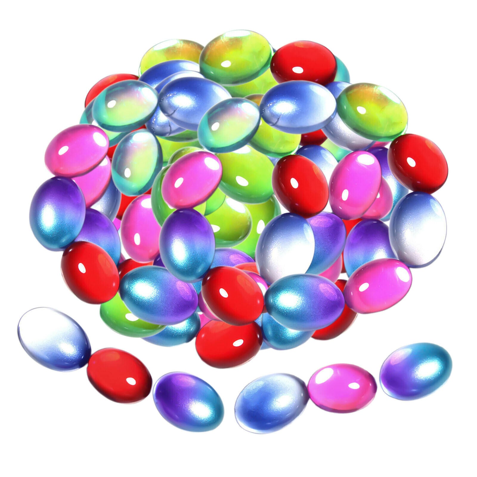 50Pcs Cabochon Flatback Glass Dome DIY Embellishment Jewelry Making Supplies
