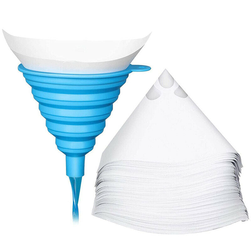 50Pack 100 Micrometre Paint Cone Paint Strainers with 1 Pcs Silicone Funnel,K9J3