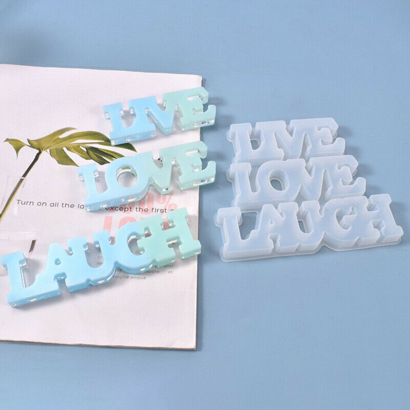 Live Love Laugh English Words Silicone Mold DIY Table Sign Decoration Art.l8