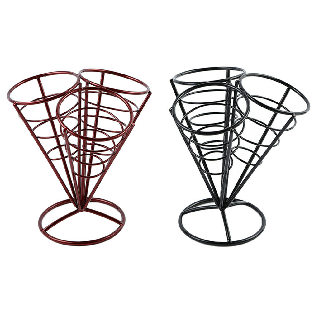 French Fry Stand Cone Basket Holder for Fries Fish Chips Appetizers Red