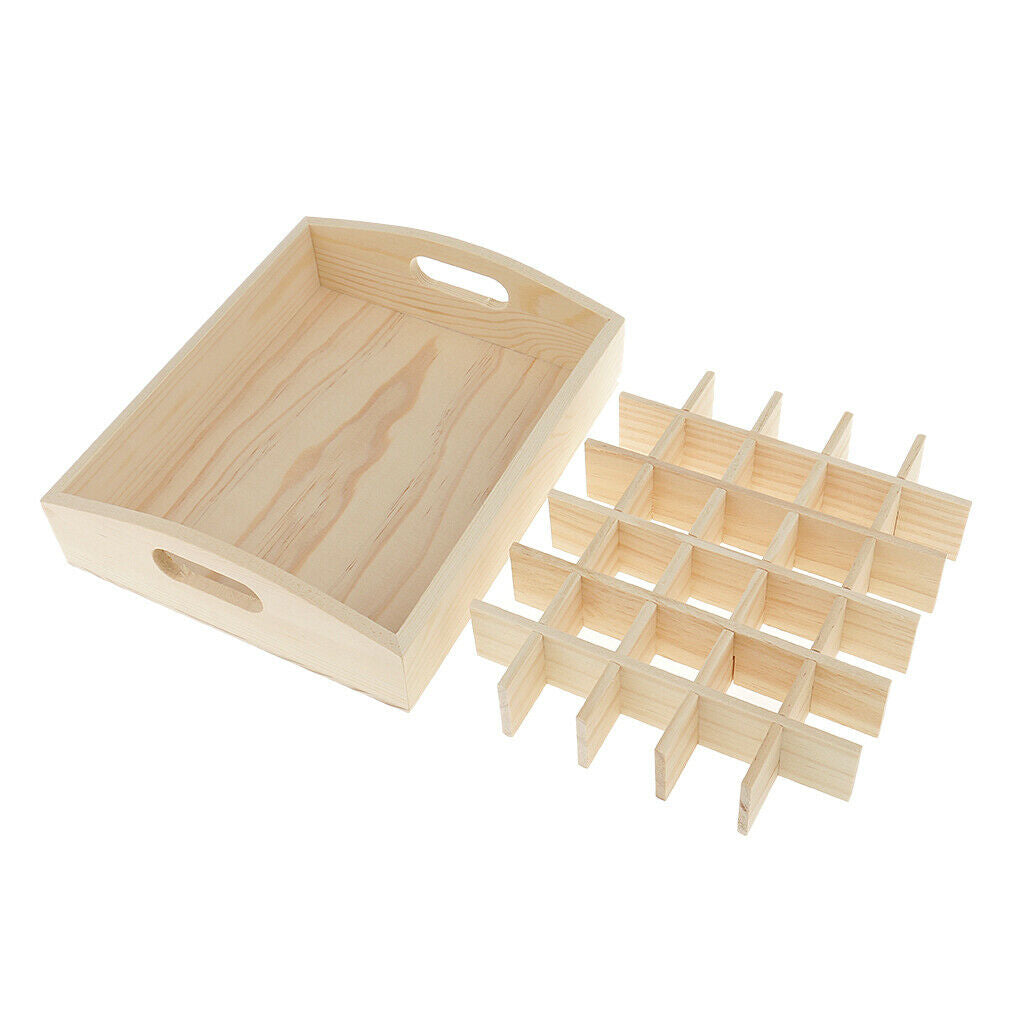Essential Oil Box Wooden Organizer Large Wood Storage Case Holds 30 Bottles