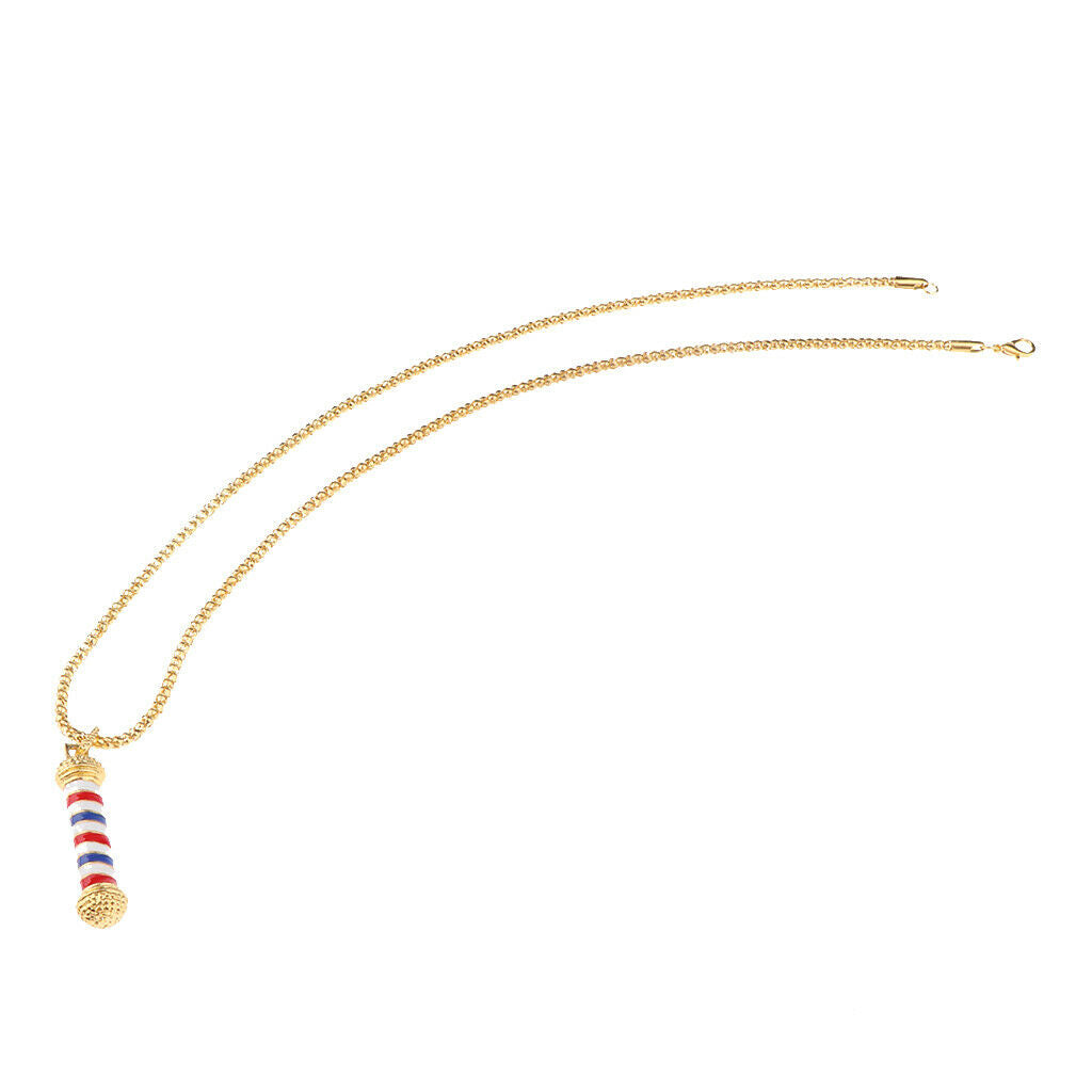 Personalized Barbershops Spiral Lights Necklace Neck Pendants Gifts Golden