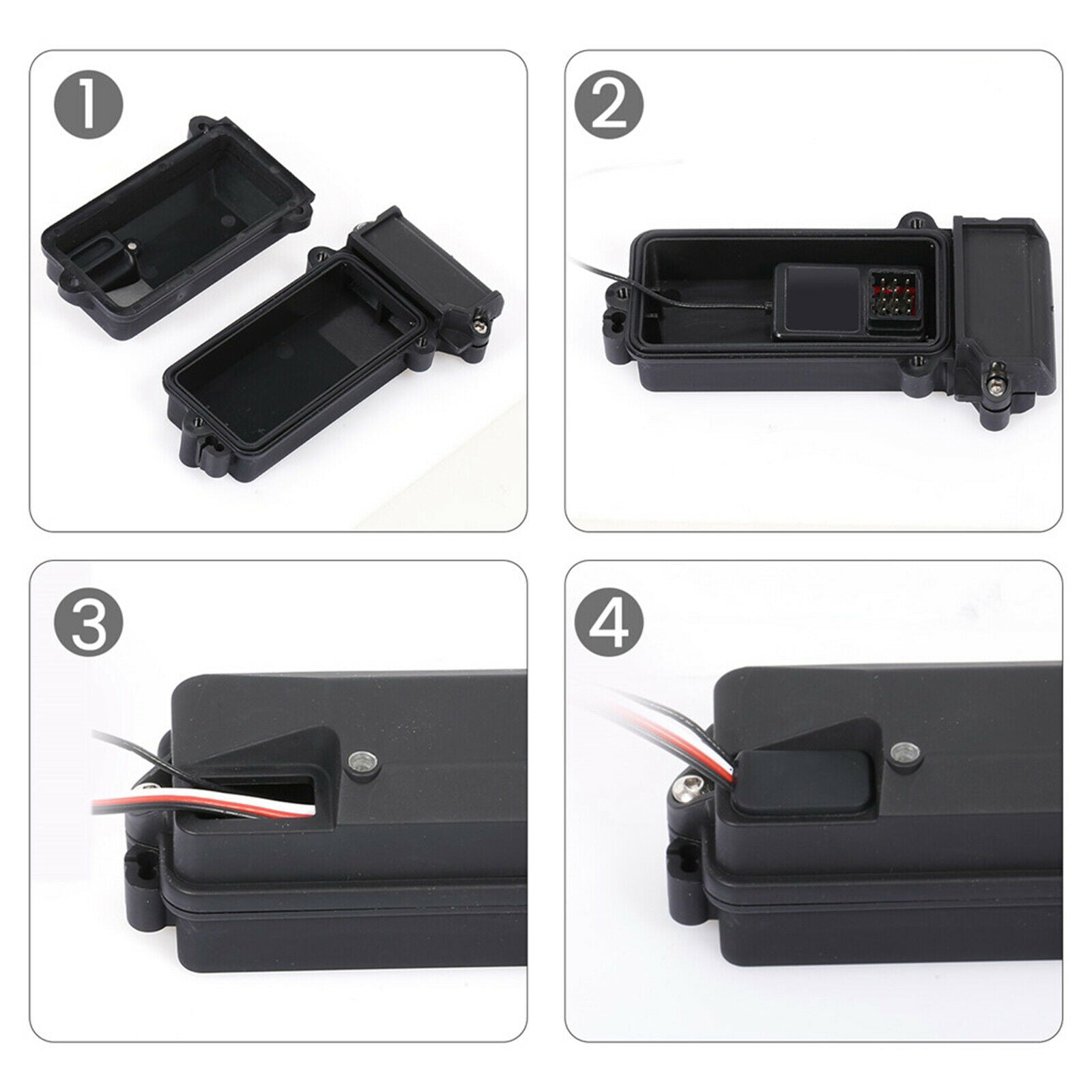 Waterproof RC Radio Receiver Box Protector for Axial SCX10 90046 1:10 RC Crawler