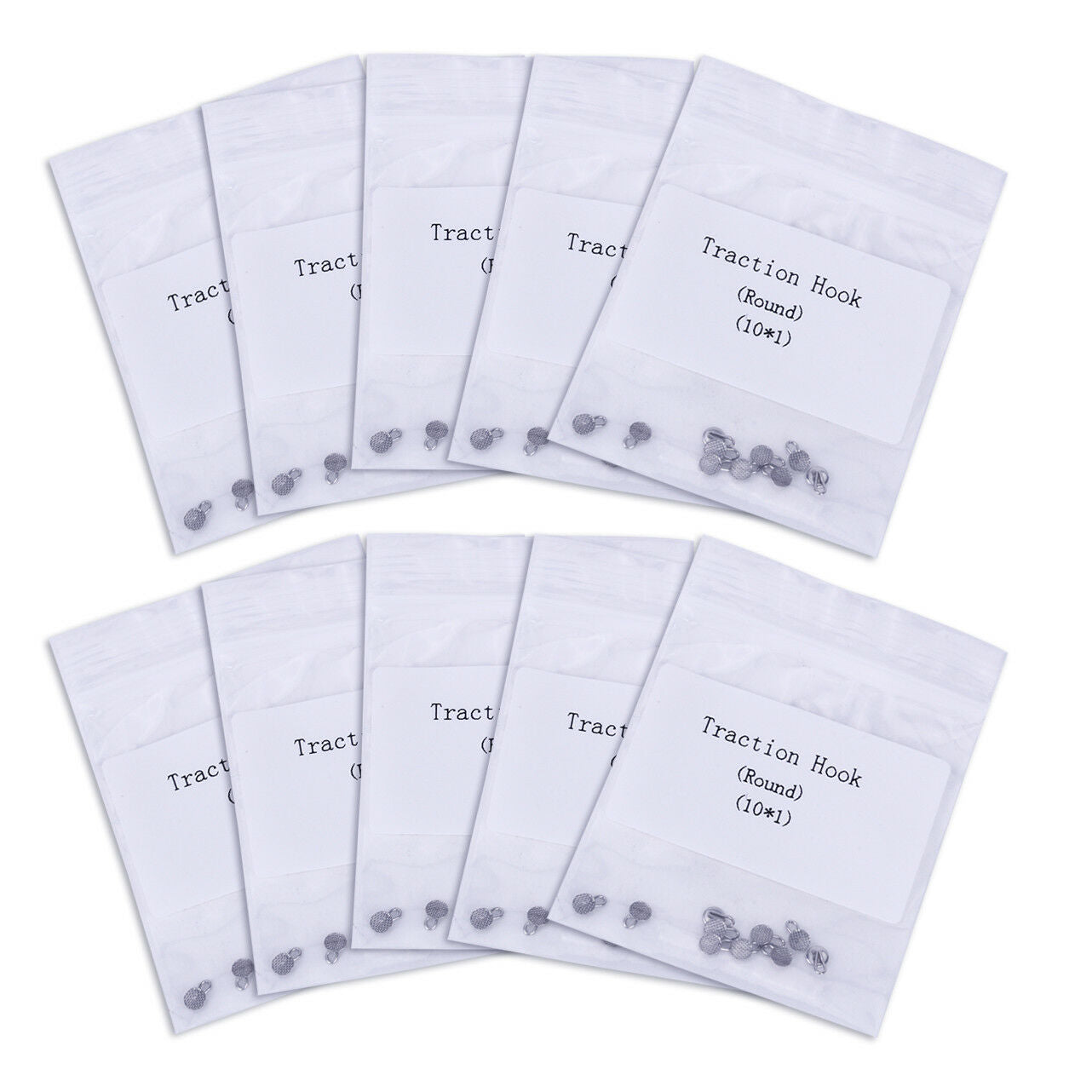 50 X AZDENT Dental Orthodontic Lingual Buttons &Traction Hooks Round Type