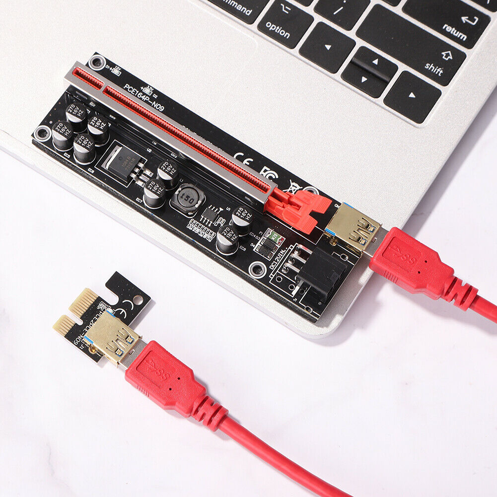 PCI-E Riser Board 1x To 16x GPU Extender Riser Adapter Card Cable Bitcoin Mini @